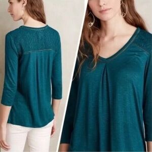 Teal V-Neck Women's Top